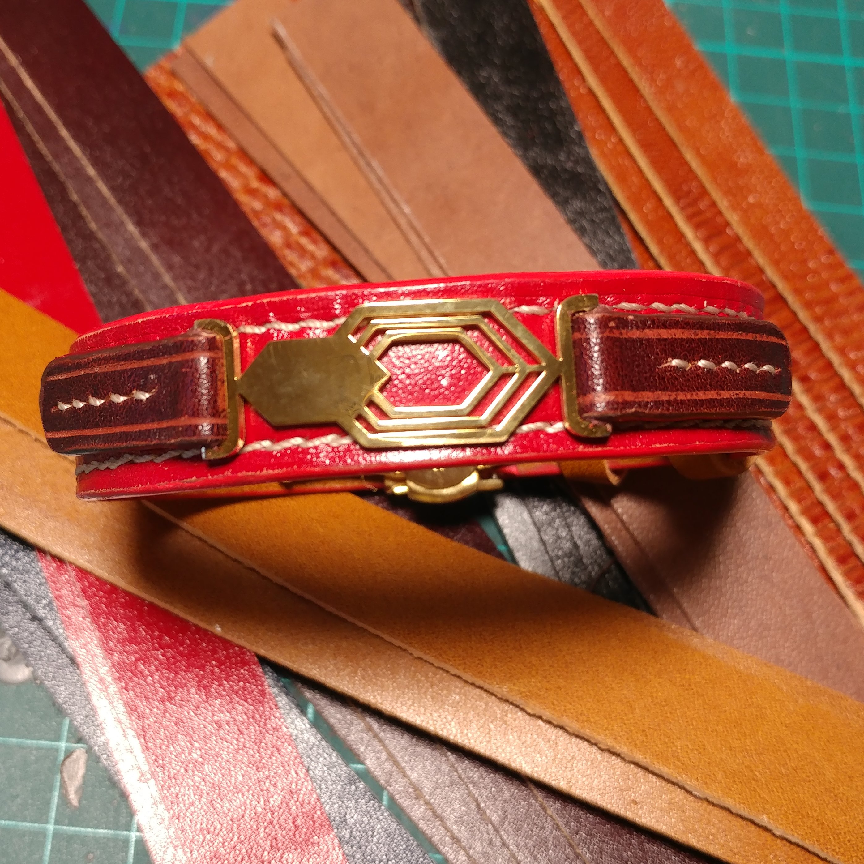 دستبند چرمی دولایه فوق لاکچری