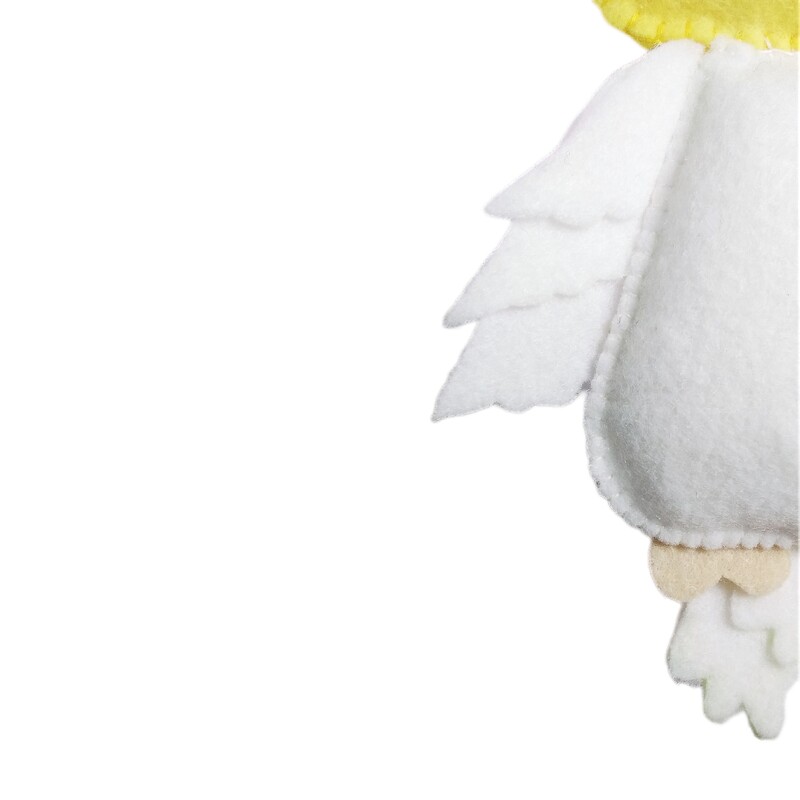 عروسک نمدی طرح طوطی زرد و سفید 