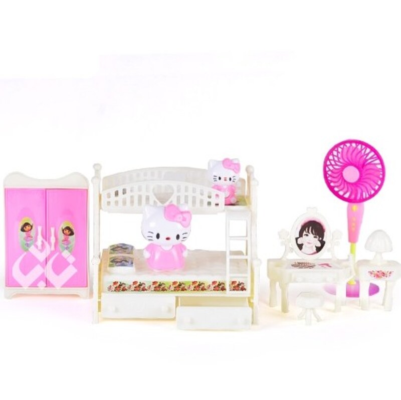 اسباب بازی دخترانه سرویس اتاق خواب کیتی همراه با لوازم مینیاتوری برند Dora