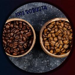 قهوه مدیوم دارک کافئین بالا  100 درصد روبوستا  900 گرمی  ،کرما بالا تازه رست ، اسپرسو ساز ، موکاپات ، قهوه ترک