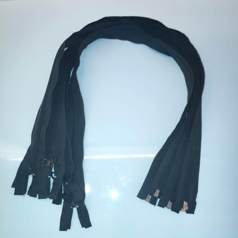 زیپ کاپشنی مشکی (شماره 5) کد SER70 بسته 5 عددی(دنده پلاستیکی)