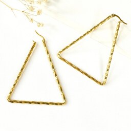 گوشواره مثلث برند استیل طرح طلا  کد8292