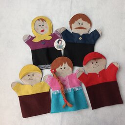 عروسک دستی خانواده 5 عدد با هم( پدر ، مادر و 3 فرزند)