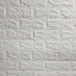 دیوار پوش فومی طرح آجری ساده رنگ سفید و طوسی و مشکی 
