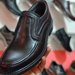 حراج کفش مردانه چرم مصنوعی رنگ قهوه ای ارسال رایگان سایز 40 و 43