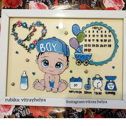 تابلو تقویمی اتاق کودک(مشخصات تولد)