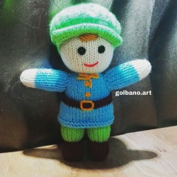 عروسک پسر کاموایی دستبافت (دومیل)