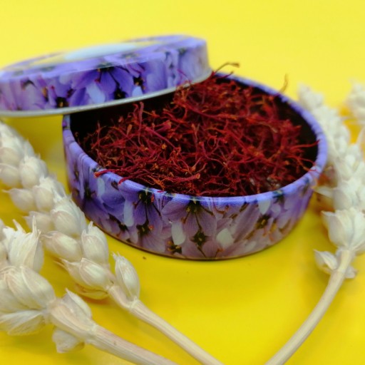 زعفران تضمینی سر گل در بسته بندی خاتم  1مثقالی