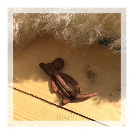 پین چوبی لباس بافت با طرح موش - بچگانه 