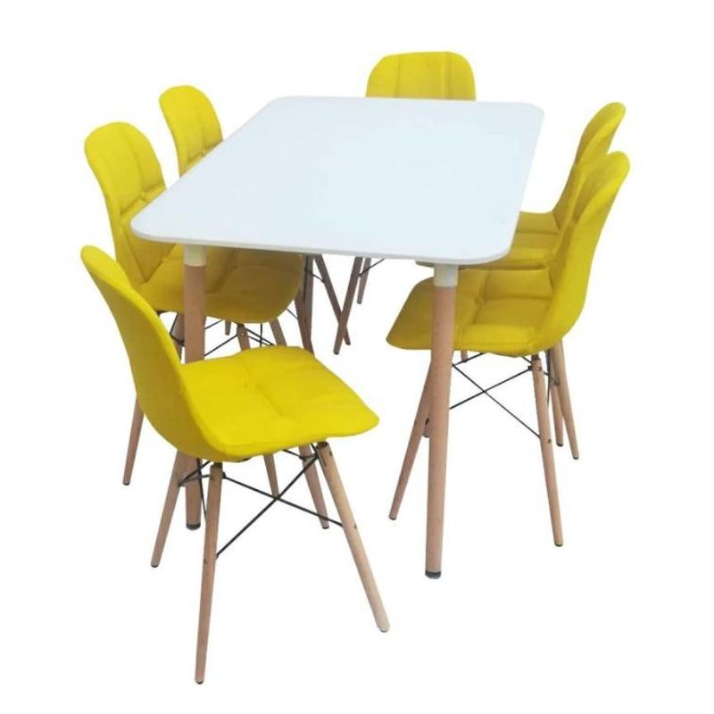 سرویس نهارخوری شش نفره صندلی مدل لمسه آرین با میز مستطیلی
