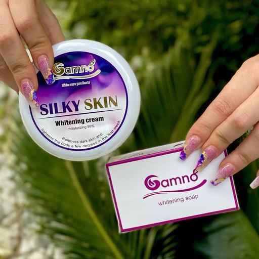 پکیج رفع تیرگی silky skin شامل کرم و صابون .. .بهترین محصول جهت رفع تیرگی بدن..