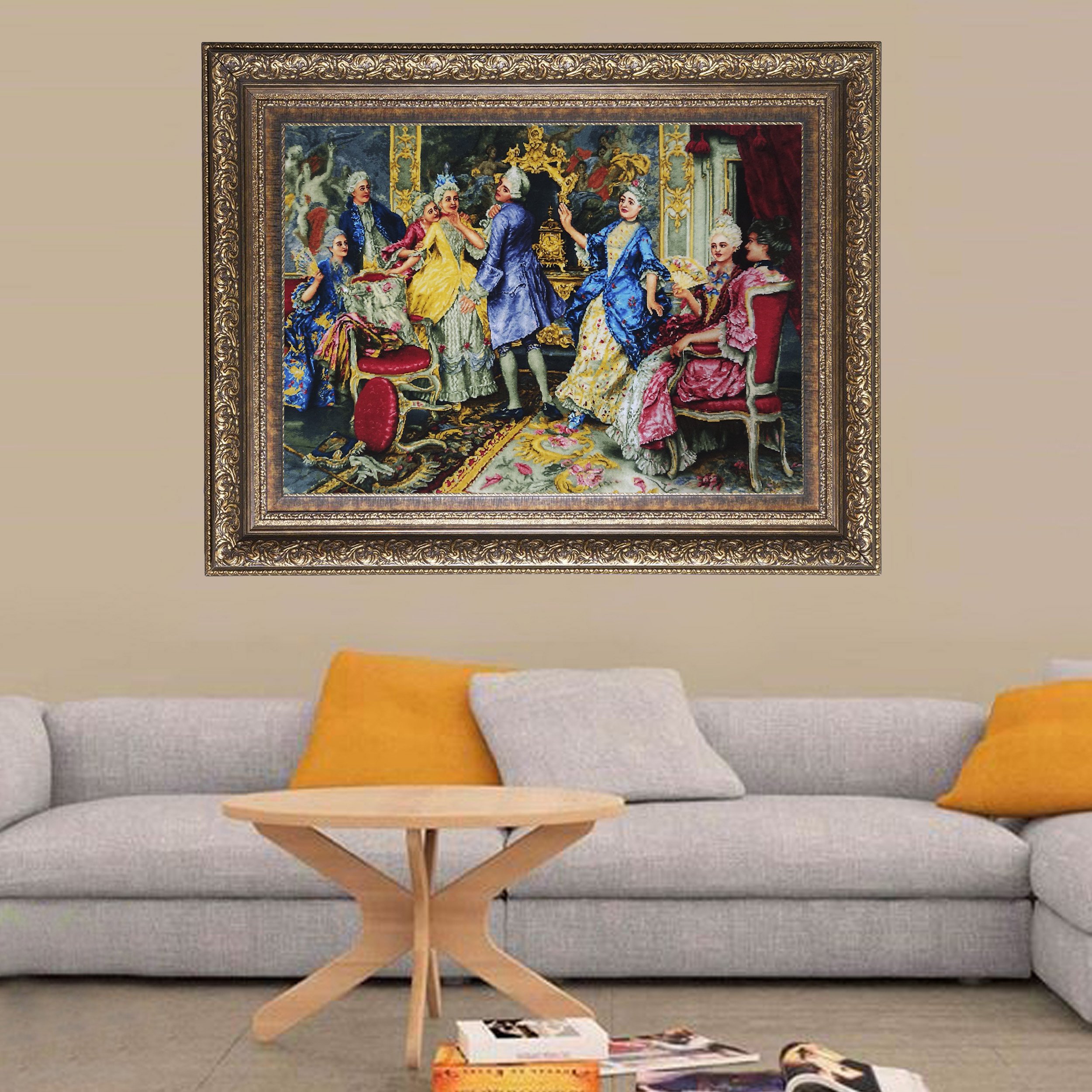 تابلو فرش دستبافت طرح نامزدی کد28  مدل 36542336 برند فرش رضا ترکمنی