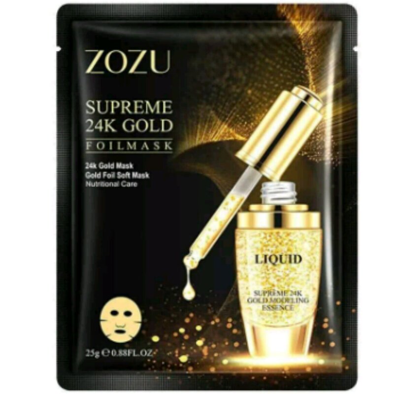 ماسک صورت ورقه ای ضد چروک و لیفت کننده طلا زوزوZOZO محصولات پوست مهتا