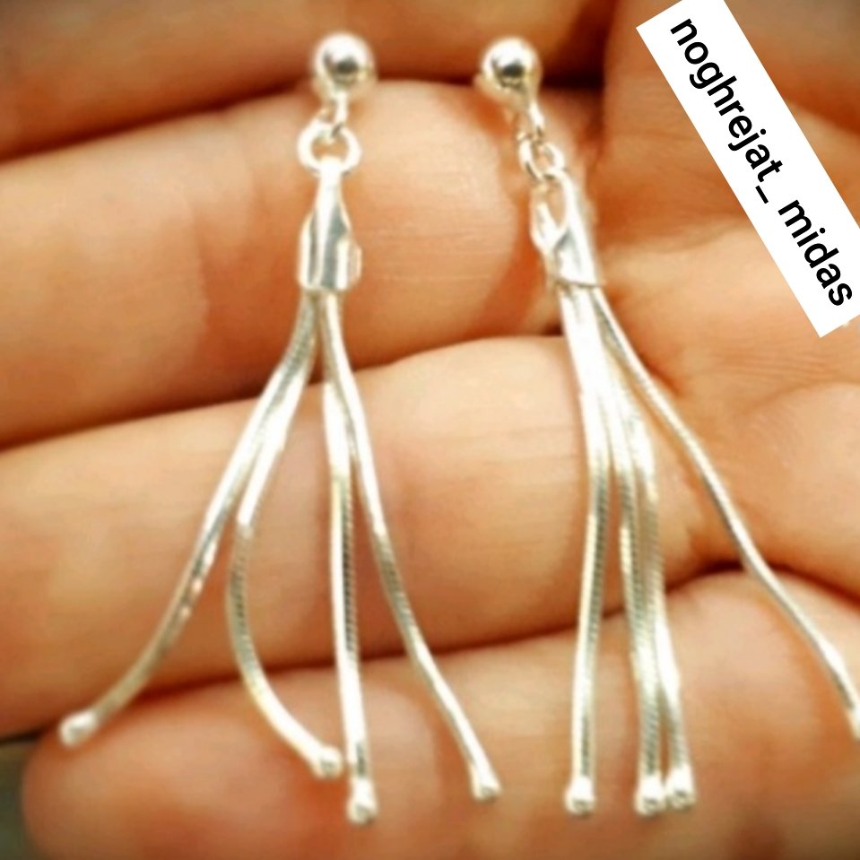 گوشواره آویزنقره ایتالیایی