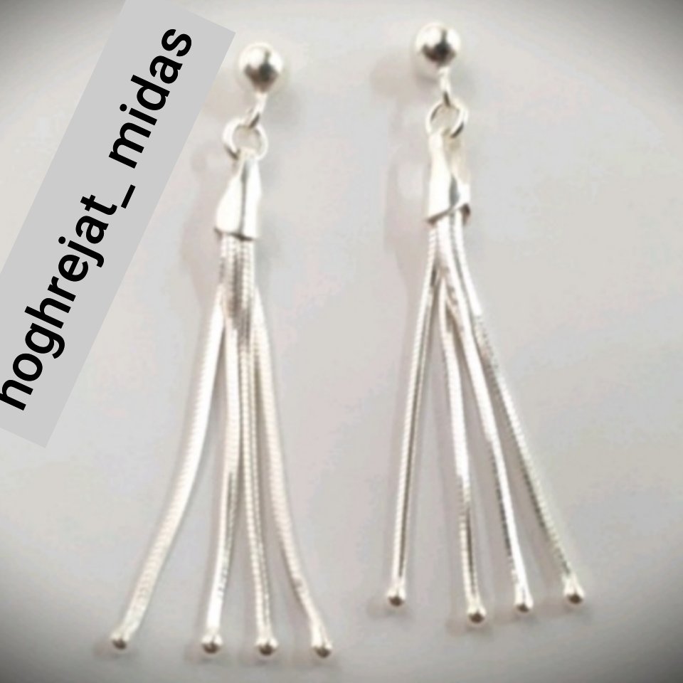 گوشواره آویزنقره ایتالیایی