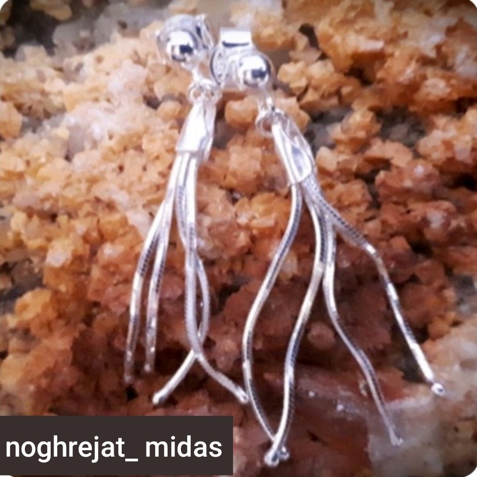 گوشواره آویزنقره ایتالیایی