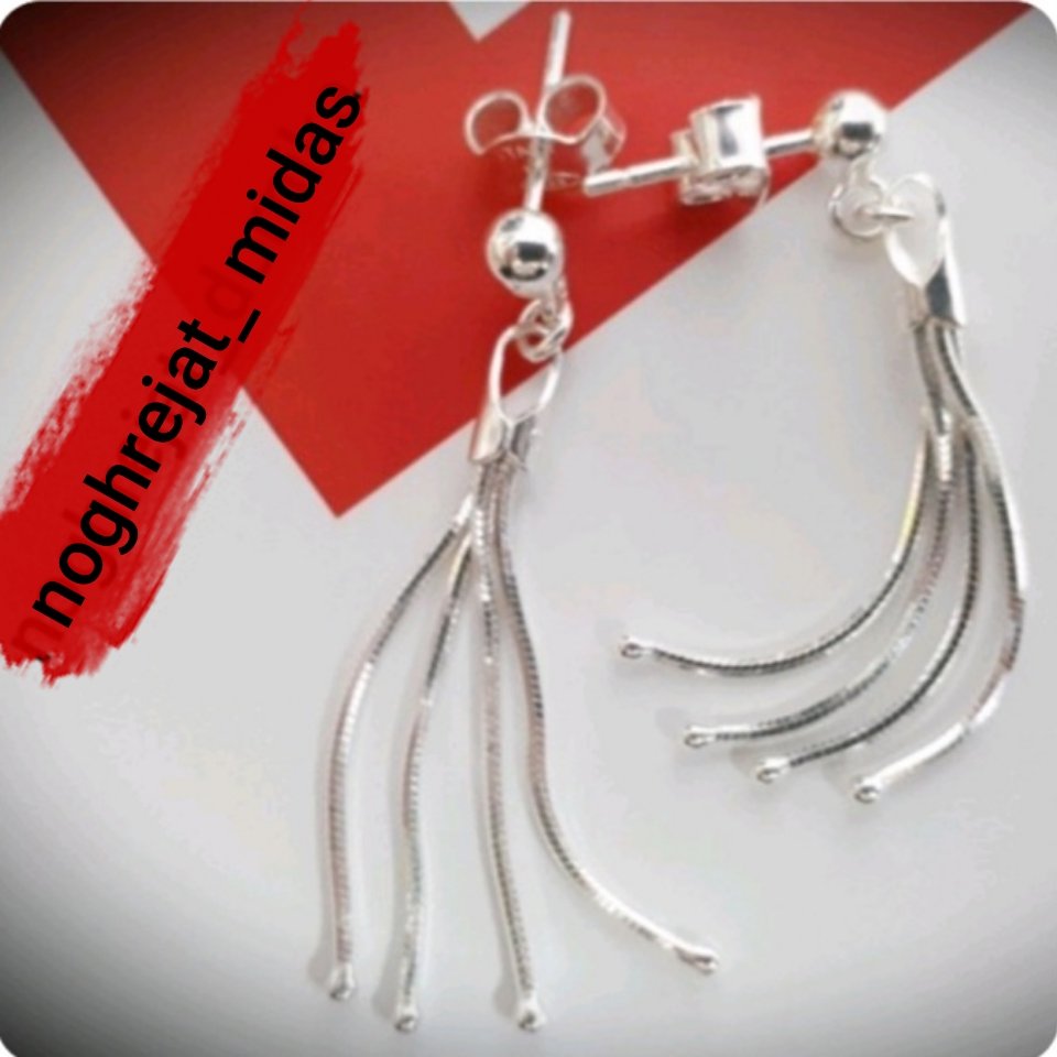 گوشواره آویزنقره ایتالیایی