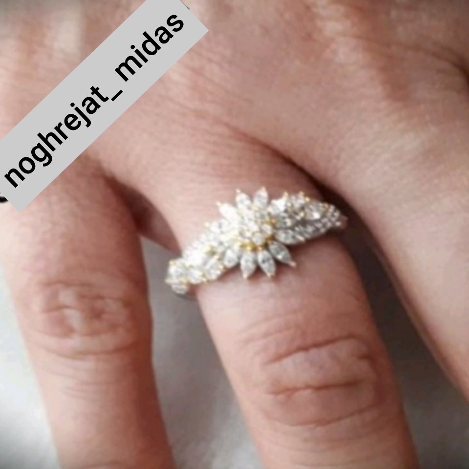 انگشترزنانه نقره جواهرایتالیایی دورنگ