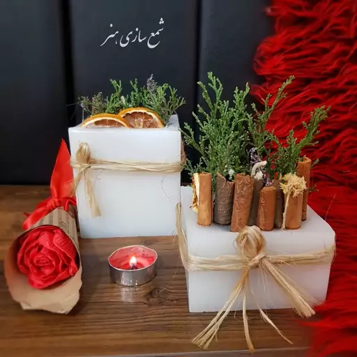 شمع مکعبی  دارچینی 