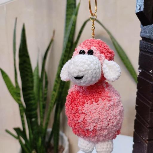 عروسک گوسفندمناسب جاکلیدی و اویز کیف سایز 13cm با حلقه اویز 
