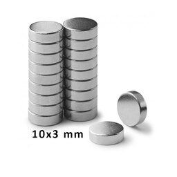 آهن ربا نئودیمیوم دیسکی 10x3 mm بسته 5 عددی-جذب بالا و قوی (قطر یک سانتیمتر) 