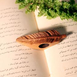 صفحه نگهدار کتاب  انگشتی  دستساز چوبی  طرح پر کبوتر 