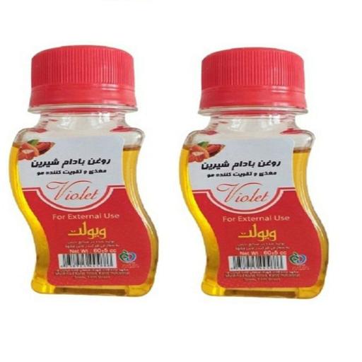 روغن بادام شیرین ویولت مدل شقایق حجم 60 میلی لیتر بسته 2 عددی