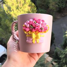 ماگ طرح گل (قسمت کار شده نشکن و قابل شستشو)