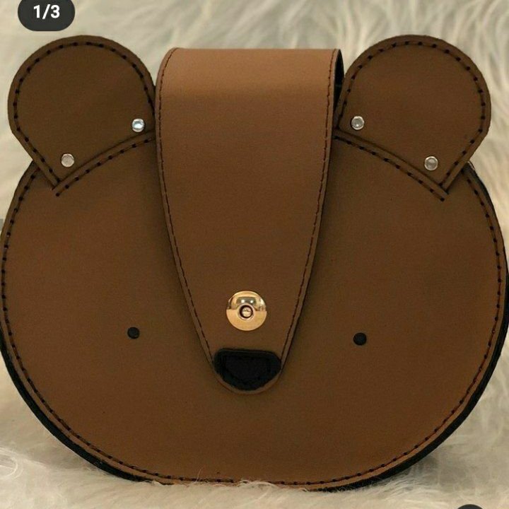 کوله پشتی بچه گانه طرح خرس چرم طبیعی و دست دوز تیاراچرم مشهد