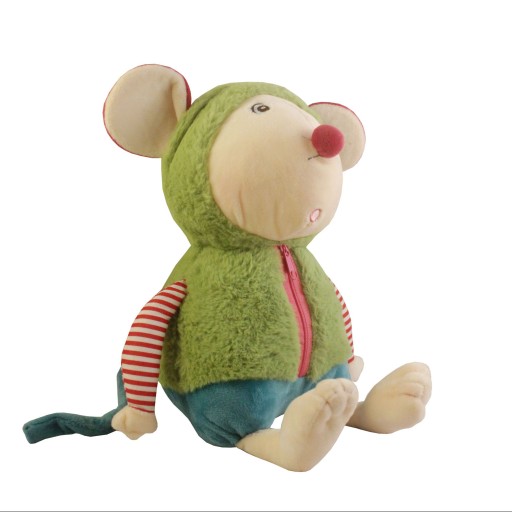 عروسک طرح موش مدل سوییشرت دار ase13 سبز ارتفاع 25 سانتی متر