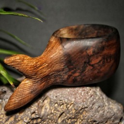 کوکسا لیوان چوبی دست ساز طرح دم ماهی
