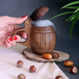 کوکسا شات اسپرسو  دستساز چوبی طرح بشکه . ماگ چوبی . لیوان چوبی.ماگ