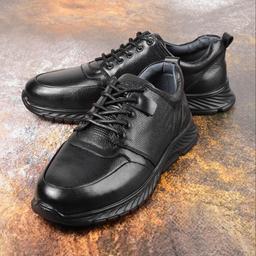 کفش چرم مردانه طاها  بندی کد 154311 رنگ مشکی سایز 40 تا 45