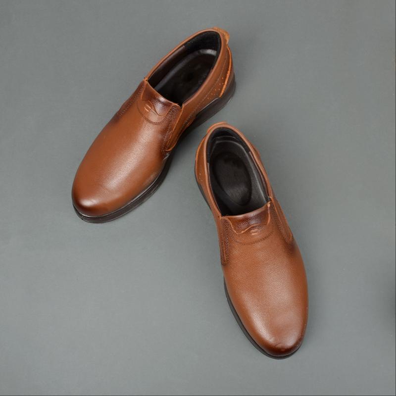 کفش چرم مردانه پانو  مدل رسمی کد 147313 رنگ عسلی سایز 40 تا 45