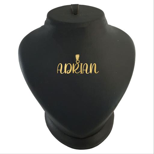 گردنبند اسم آدرین Adrian  جنس پلاک نقره آبکاری طلا با زنجیر استیل رنگ ثابت