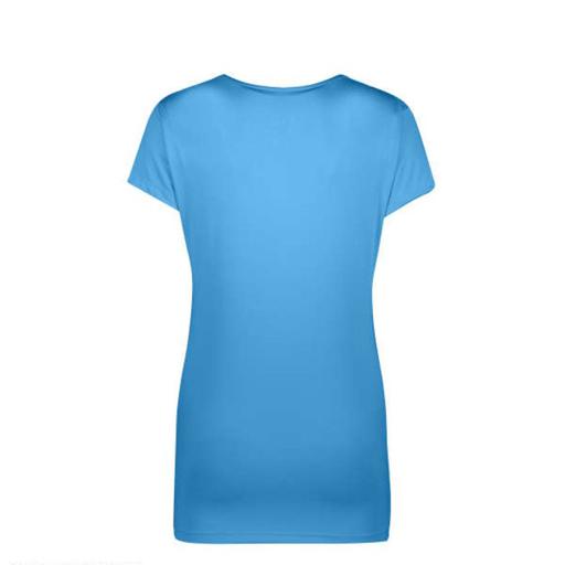 تیشرت ورزشی زنانه یقه دلبری فلامنت آبی روشن سایز M