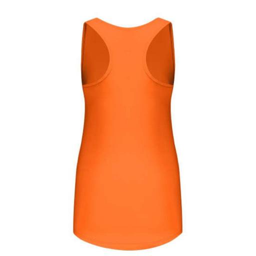 تاپ ورزشی زنانه نارنجی با چاپ پاورفول فلامنت درجه یک سایزهای s, m,l, xl