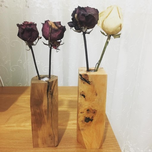 گلدان چوبی رومیزی