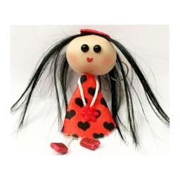 جاسوئیچی عروسکی مو مشکی سایز کوچک