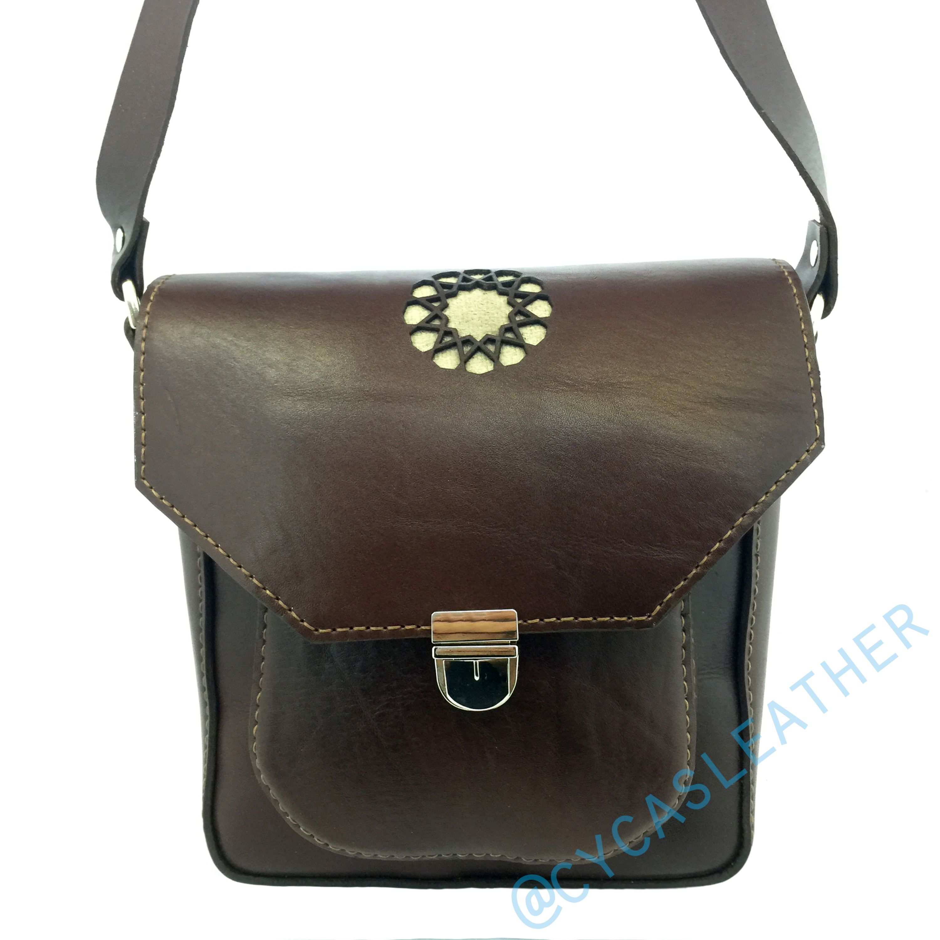 کیف رودوشی (یک طرفه) چرم طبیعی دستدوز مدل دراگون