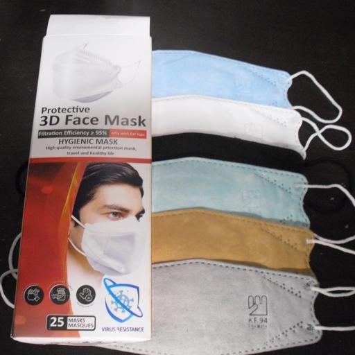 ماسک سه بعدی(25 عدد)4 لایه با بهترین کیفیت و رنگبندی متفاوت