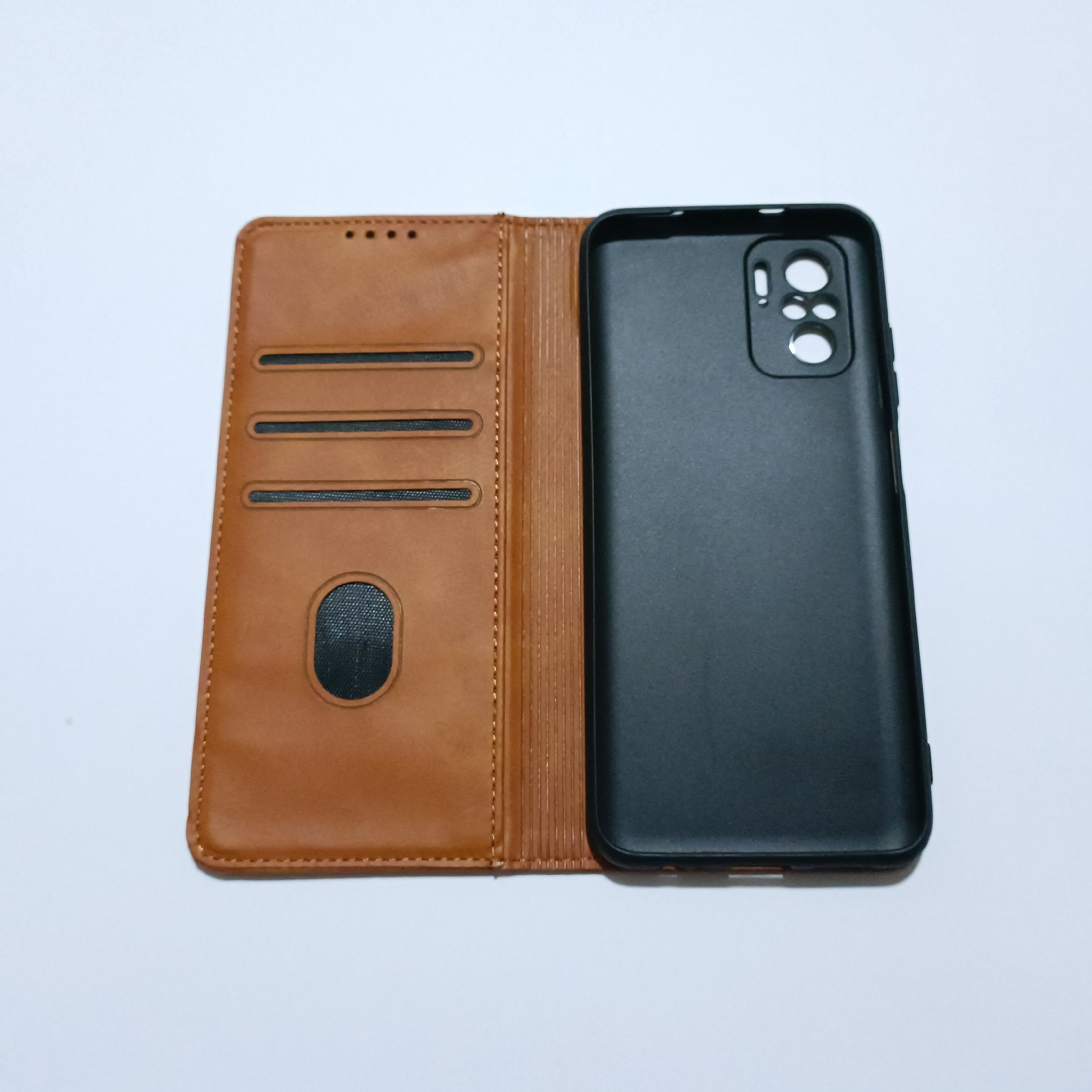کیف کلاسوری چرمی مگنتی محافظ لنز دار مناسب برای گوشی موبایل شیائومی Redmi note10 4g/note10s