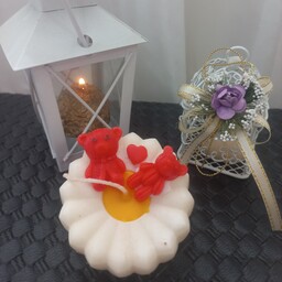 شمع خرسی گل گلی . تدی و عروسک مستر بین . مناسب برای هدیه ولنتاین . کیفیت عالی 