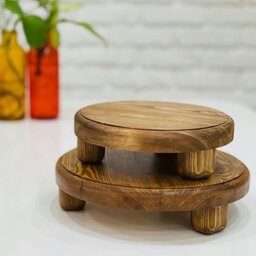 رایزر گرد در دوسایز مختلف چوبی رنگ قهوه ای روشن چوب روس ضد آب
