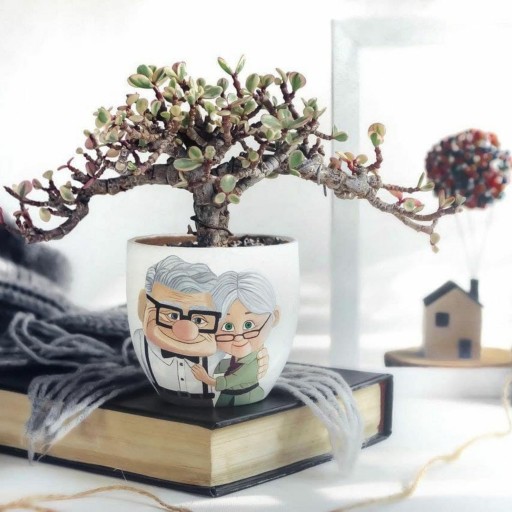 گلدان عشق - نقاشی شده با دست با گیاه تک ادیشن