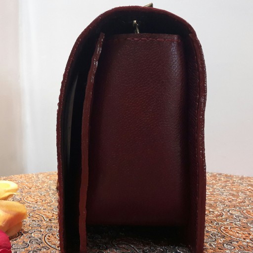 کیف زنانه دستدوز چرم طبیعی/رضوان