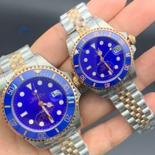 ساعت مچی ست مردانه و زنانه رولکس سابمارینر رنگبندی قاب آبی rolex