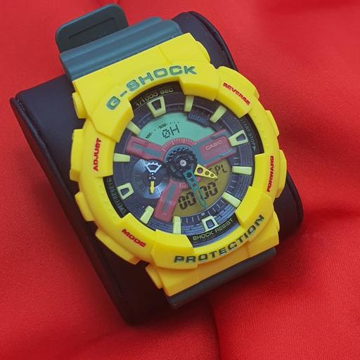 ساعت مچی مردانه و پسرانه کاسیو جی شاک رنگبندی زرد Casio G-shock