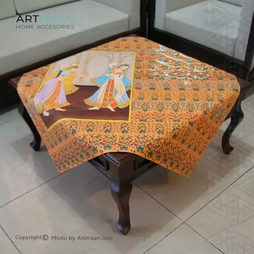 رومیزی مخمل  100x100 طرح رقص بهار آرت مان