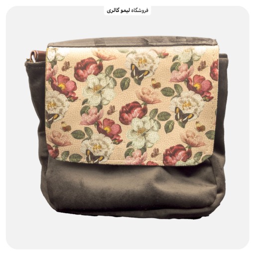 کیف زنانه مخمل - طرح گل رز و پروانه - دخترانه و زنانه